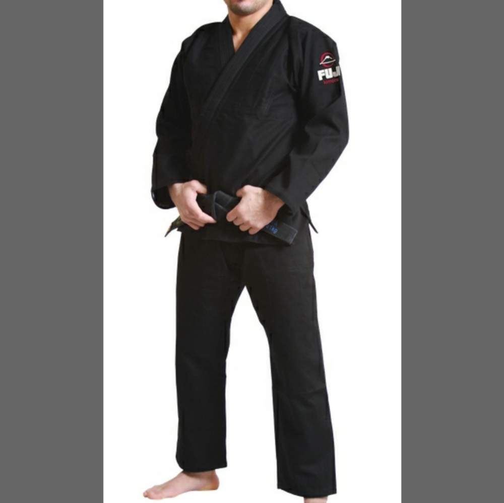 FUJI Full 3-Piece Martial Arts Gi Black with White Belt Size A5 3X - Picture 15 of 16